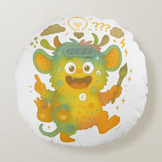 Wirrwuschel Kissen – Das große ADHS-Mischmonster v ラウンドクッション