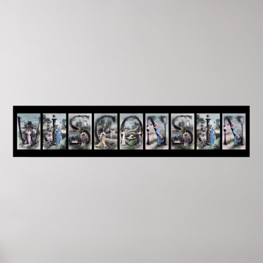 WISCONSINヴィンテージアルファベットレター名アート ポスター (正面)