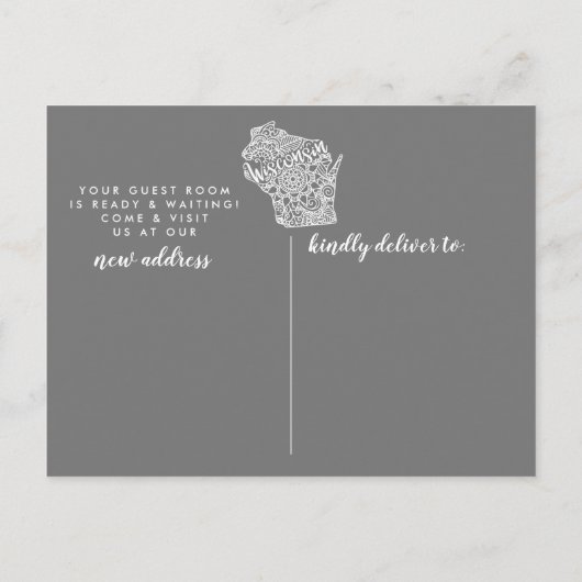 WISCONSIN州移動発表郵便カード 案内ポストカード (裏面)