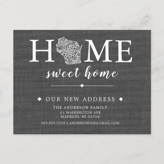 WISCONSIN州移動発表郵便カード 案内ポストカード (正面)