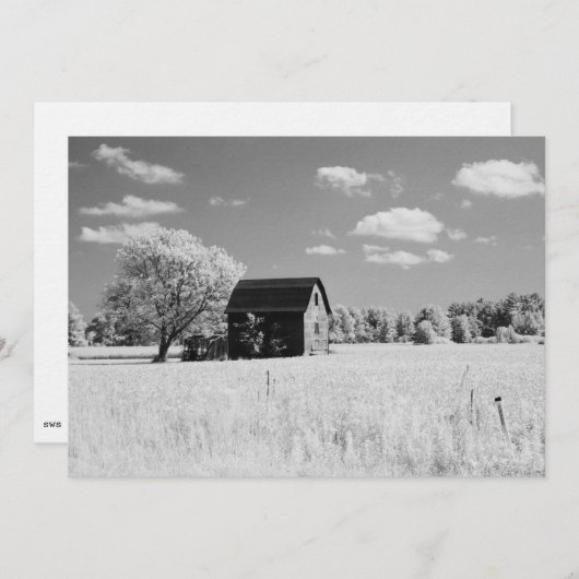 Wisconsin Barn Photo Reprint 招待状 (正面/裏面)