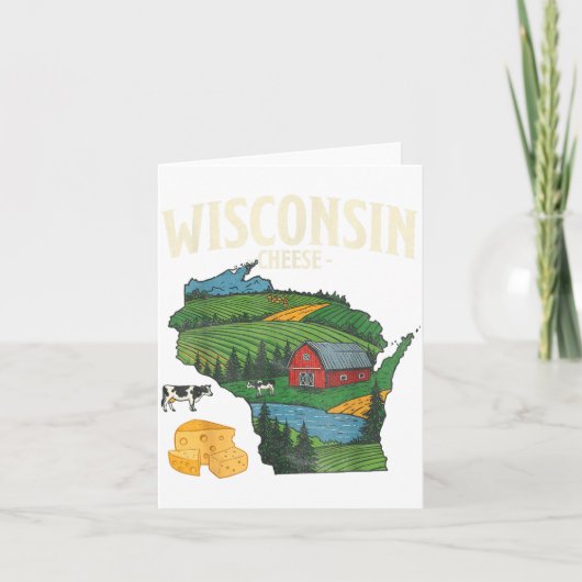 Wisconsin Cheese State Pride Farm Dairy Lover Gift カード (正面)