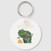 Wisconsin Cheese State Pride Farm Dairy Lover Gift キーホルダー (正面)