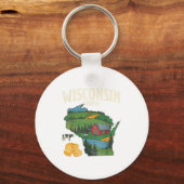 Wisconsin Cheese State Pride Farm Dairy Lover Gift キーホルダー (正面)
