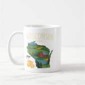 Wisconsin Cheese State Pride Farm Dairy Lover Gift コーヒーマグカップ (左)