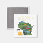 Wisconsin Cheese State Pride Farm Dairy Lover Gift マグネット (正面/裏面)