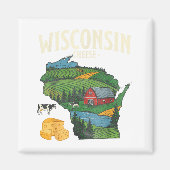 Wisconsin Cheese State Pride Farm Dairy Lover Gift マグネット (正面)