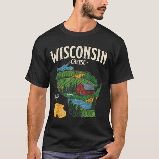 Wisconsin Cheese State Pride Farm Dairy Lover Gift Tシャツ (正面)