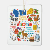Wisconsin Custom Family Trip Christmas セラミックオーナメント (左)