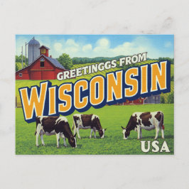 Wisconsin Dairy Farm Cows Greetings ポストカード