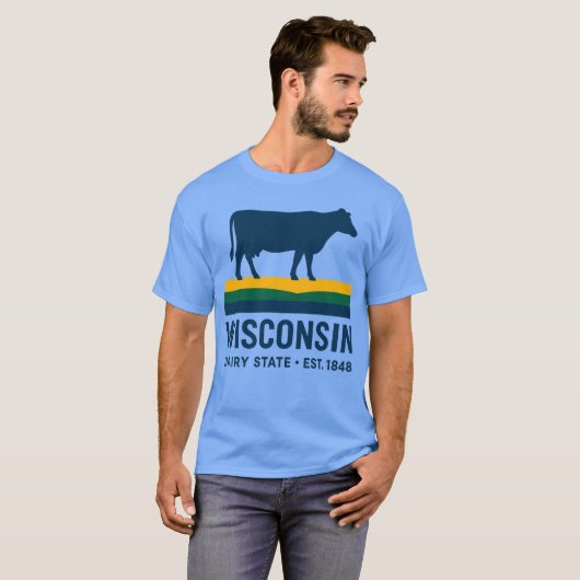 Wisconsin Dairy State Retro Cow Tシャツ (正面フル)