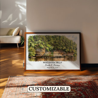 Wisconsin Dells Wisconsin Poster, Watercolor ポスター