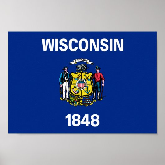 Wisconsin Flag ポスター (正面)