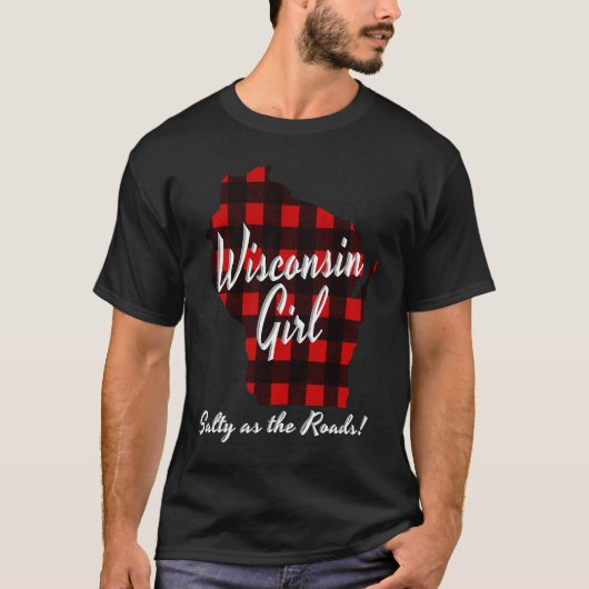 Wisconsin Girl SALTY AS THE ROADS Hunter Plaid Buf Tシャツ (正面)
