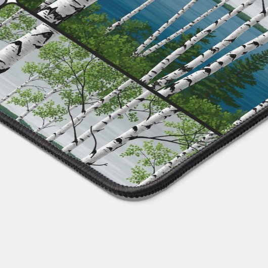 Wisconsin Great Lakes Birch Forest - Lakeside Wood デスクマット (コーナー)