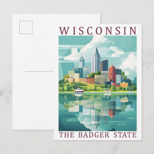 Wisconsin the Badger State USA Travel Place ポストカード (正面/裏面)