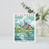 Wisconsin the Badger State USA Travel Place ポストカード (スタンド正面)