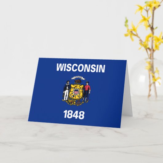 Wisconsinite Flag, Flag of Wisconsin カード (黄色い花)