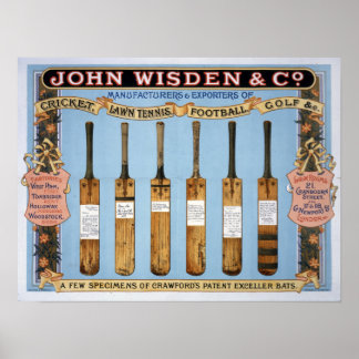Wisden Cricketこうもり, 1895 ポスター