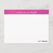 WIsdomの卒業キャップワードアドバイスピンクパーティー ポストカード (裏面)