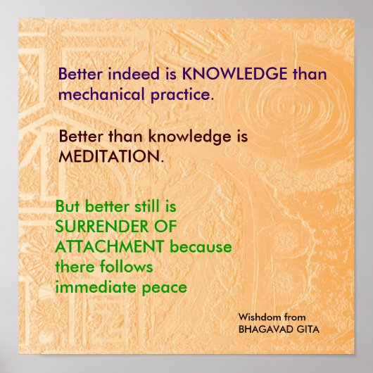 WISDOM引用文ズfrom Bhagavad Gita ポスター (正面)