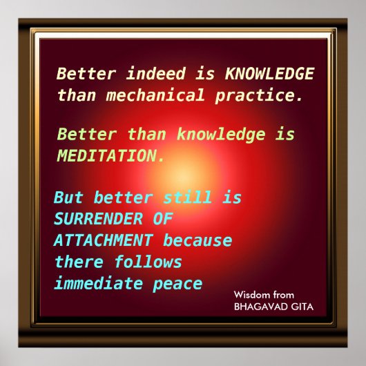 WISDOM引用文ズfrom Bhagavad Gita ポスター (正面)