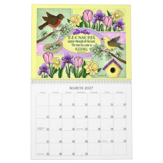 "Wisdom and Whimsy" 2026 Scripture Calendar カレンダー (3月 2027)