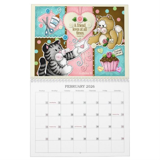 "Wisdom and Whimsy" 2026 Scripture Calendar カレンダー (2月 2026)