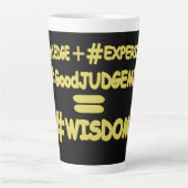 "WISDOM EQUATION"かわいい式デザイン。買今 カフェラテマグ (正面)