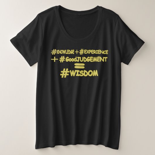 "WISDOM EQUATION"かわいい式デザイン。買今 プラスサイズTシャツ (デザイン正面)
