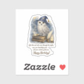 Wisdom Knowledge Snow Owl Happy Birthday  Stickers シール (シート)