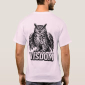 “Wisdom” Owl Graphic T-Shirt – Vintage Knowledge  Tシャツ (裏面)
