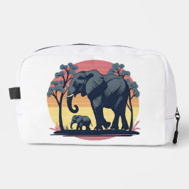 Wise and Wild – Retro Elephant Family Sunset  ドップキット