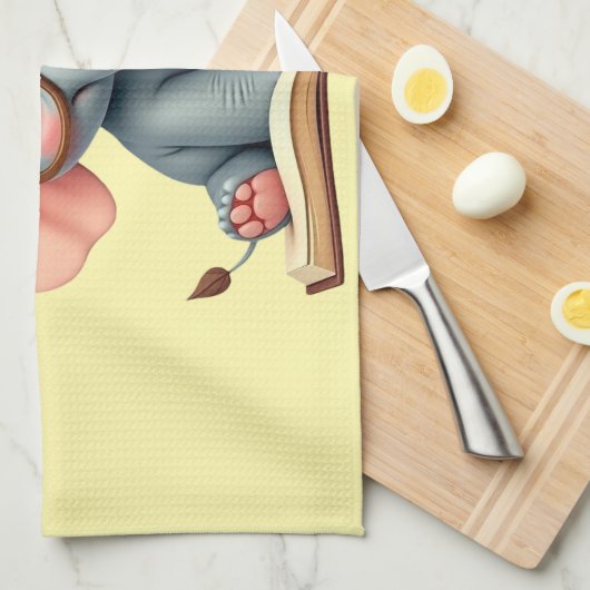 Wise Baby Elephant キッチンタオル (四つ折り)