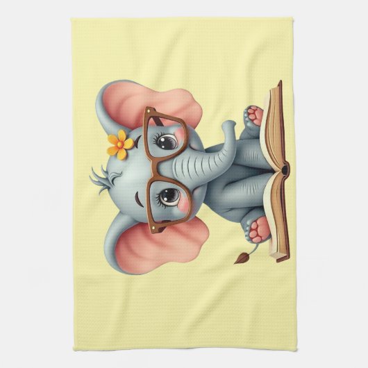 Wise Baby Elephant キッチンタオル (縦)