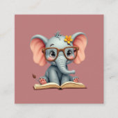Wise Baby Elephant スクエア名刺 (正面)