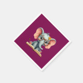 Wise Baby Elephant スタンダードカクテルナプキン (角)