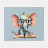 Wise Baby Elephant フリースブランケット (正面(横))