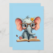 Wise Baby Elephant 招待状 (正面/裏面)