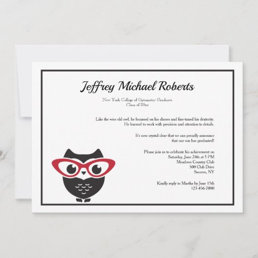 Wise Eyes Optometry卒業招待状 招待状 (正面)