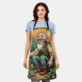 Wise GardenerCharming Vegetable Patch Kitchen Wear エプロン (着用した状態)