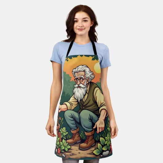 Wise GardenerCharming Vegetable Patch Kitchen Wear エプロン (着用した状態)