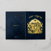 Wise Men Foil on Blue 箔グリーティングカード (外側レイダウン)