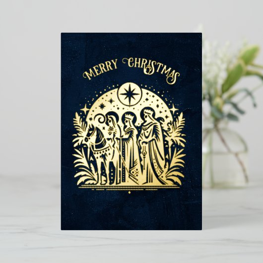 Wise Men Foil on Blue 箔シーズンカード (立ち正面)