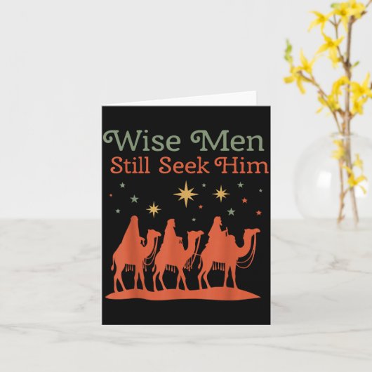 Wise Men Still Seek Him Nativity Scene Christian C カード (黄色い花)