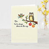 Wise Mother Owl Illustration Card カード (黄色い花)