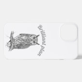 Wise Owl Charcoal Sketch Phone Case iPhoneケース (裏面横)
