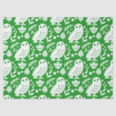Wise Owl Folk Art Green Holiday 薄葉紙 (正面)