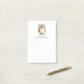 Wise owl from the desk of name lined ポストイット (デスク上)