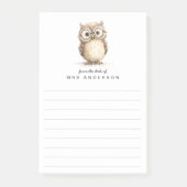 Wise owl from the desk of name lined ポストイット (正面)